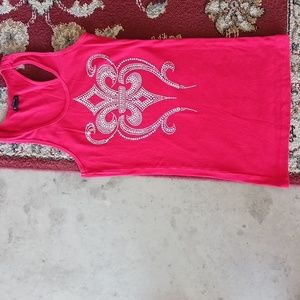 Beaded red tank top (L)